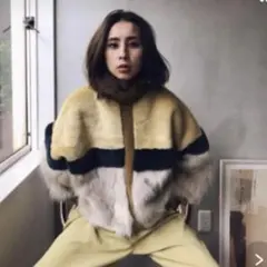 Ameri VINTAGE/FUR COLOR BLOCK SWEAT