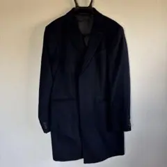 ネイビー チェスターコート/混カシミア