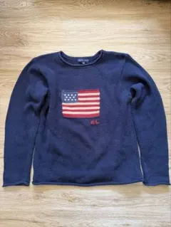 POLO RALPH LAUREN 短丈　星条旗 セーター 160 古着
