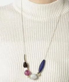 【新品】アースミュージックアンドエコロジー/マルチカラーロングネックレス