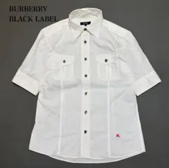 バーバリーブラックレーベル 半袖 サファシャツ サイズ2 M相当 ホワイト