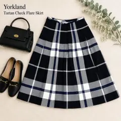 Yorkland ヨークランド タータンチェック フレアスカート 9 コットンのサムネイル