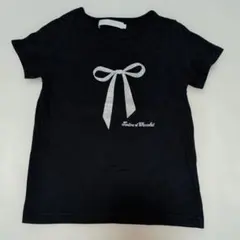 120★タルティーヌエショコラ★ロゴ＆リボンラメプリントＴシャツ★のサムネイル