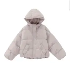 GRL　フード付き中綿ダウンジャケット ショート丈ジャケット　グレー