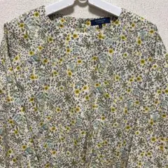リバティ グリーンレーベル チャートウェル ブラウス 花柄 ホワイト 袖 