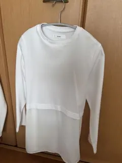 フェリシモ IEDIT 重ね着風 ホワイト 長袖 トップス レイヤード風