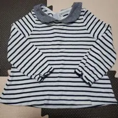 PETIT BATEAU ストライプ襟付きシャツ 18m 80