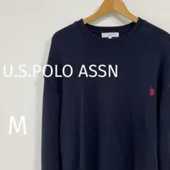 U.S.POLO ASSN クルーネック　ニットプルオーバー　ネイビー　M