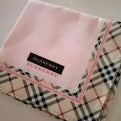 BURBERRY ピンク チェック ハンカチ大判