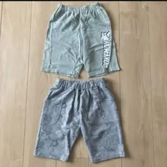 ポケモン 恐竜　ハーフパンツ 2枚セット 120cm グレー グリーン