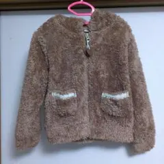 フリースジャケット ブラウン フード付き