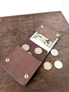 イタリアンレザー コンパクトウォレット ハンドメイド 革財布
