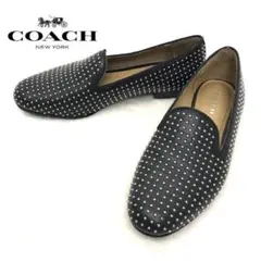コーチCOACHスタッズレザーオペラパンプスドレスシューズ革靴ブラックローヒール
