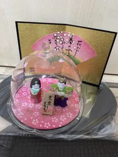 雛人形セット ガラスドーム付き　お雛様　コンパクトお雛様　薬師窯