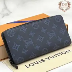 【箱袋付】 ルイヴィトン モノグラムシャドウ ジッピーヴェルティカル ネイビー