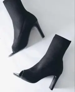 鈴木亜美さんプロデュース】オープントゥニットブーツ M 約23.5cm