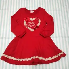 Shirley Temple ハートロゴトレーナーワンピース 　110cm