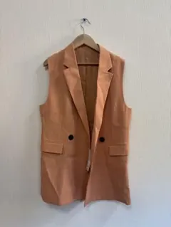 オレンジ ノースリーブ テーラードジャケット