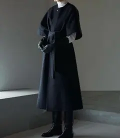 LOEFF ネイビー ショートスリーブコート