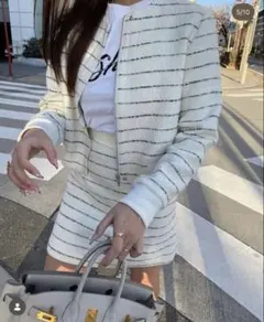 sheller ペンシルストライプブルゾン　Whiteのサムネイル