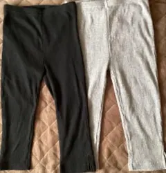 Aqua History レギンス　140 2枚セット　黒　グレー