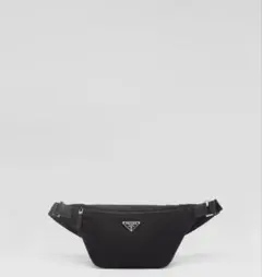 極美品 PRADA ウエストバッグ リナイロン ブラック 三角ロゴ メンズ