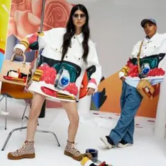 COACH コーチ トムウェッセルマンコラボ デニムミニスカート ホワイト Sのサムネイル