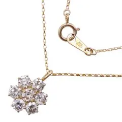 ネックレス K18 ダイヤモンド合計1.00ct フラワーモチーフ 39.5cmのサムネイル