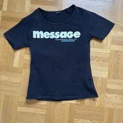 possibly ロゴプリント 半袖Tシャツ ブラック