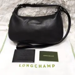 【極美品】ロンシャン ワンショルダー 2wayハーフムーン シボ革 ブラック 極美品】ロンシャン ワンショルダー 2wayハーフムーン シボ革 ブラック