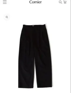 cornier WORSTED WOOL 2-TUCKWIDE PANTS