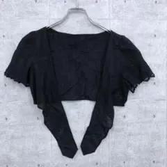 Peyton Place 古着 穴抜き 刺繍 コットンレース 前絞りボレロのサムネイル