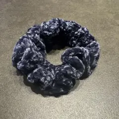 ダークブルー ベルベット シュシュ　新品