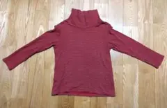 ストライプ ハイネック長袖カットソー 2枚 120