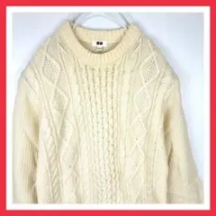 ユニクロ　【シンプルデザイン】　【ケーブルニット】　【モノトーンカラー】　大人気