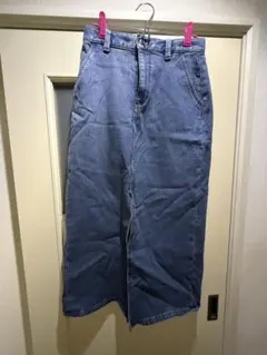 GU デニム前開きスカート ブルー M