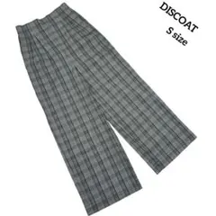 【DISCOAT】ディスコート　ストレッチ　パンツ　ゴム　チェック　ハイウエストのサムネイル