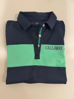 CALLAWAY ネイビー/グリーン 長袖ポロシャツ