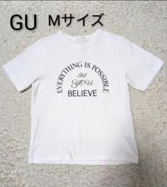美品✨GU ロゴプリント 半袖Tシャツ ホワイト Mサイズのサムネイル
