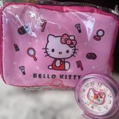 【新春最終値下げ】Hello kitty2点セット　ポーチと目覚まし時計