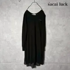 Sacai luck バックプリーツ ニットワンピース 薄手 N2995のサムネイル