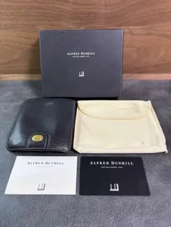 dunhill ダンヒル 二つ折り財布 ブラック レザー シボ革 付属品付き