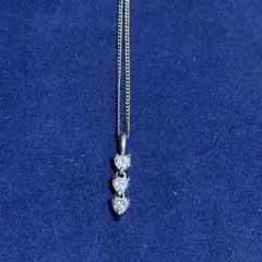 MJCジュエリーフェア ネックレス シルバー925刻印 ジルコニア ハート3連