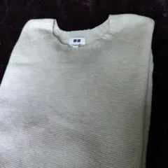 UNIQLO ホワイトネックニットセ―タ― XL薄手春物