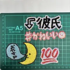 うちわデコパーツ　X絵文字4点セット