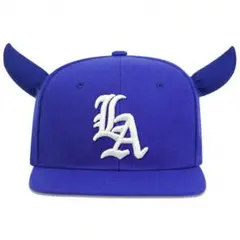 LAロゴ（青） 悪魔の角付きキャップ 56-60cm　レア　ピラフ星人　大谷翔平