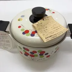 お値下げ中！早い者勝ち！福島琺瑯 ホーロー鍋 21cm 3.6L 昭和レトロのサムネイル