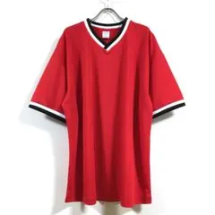 新品 ドライ ビッグシルエット ゲーム シャツ メンズ レッド XL