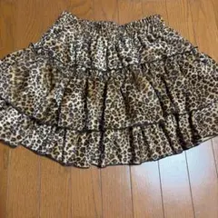 平成ギャルy2k レオパード柄 フリルミニスカート