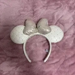 カチューシャ ミニー キルティング 白